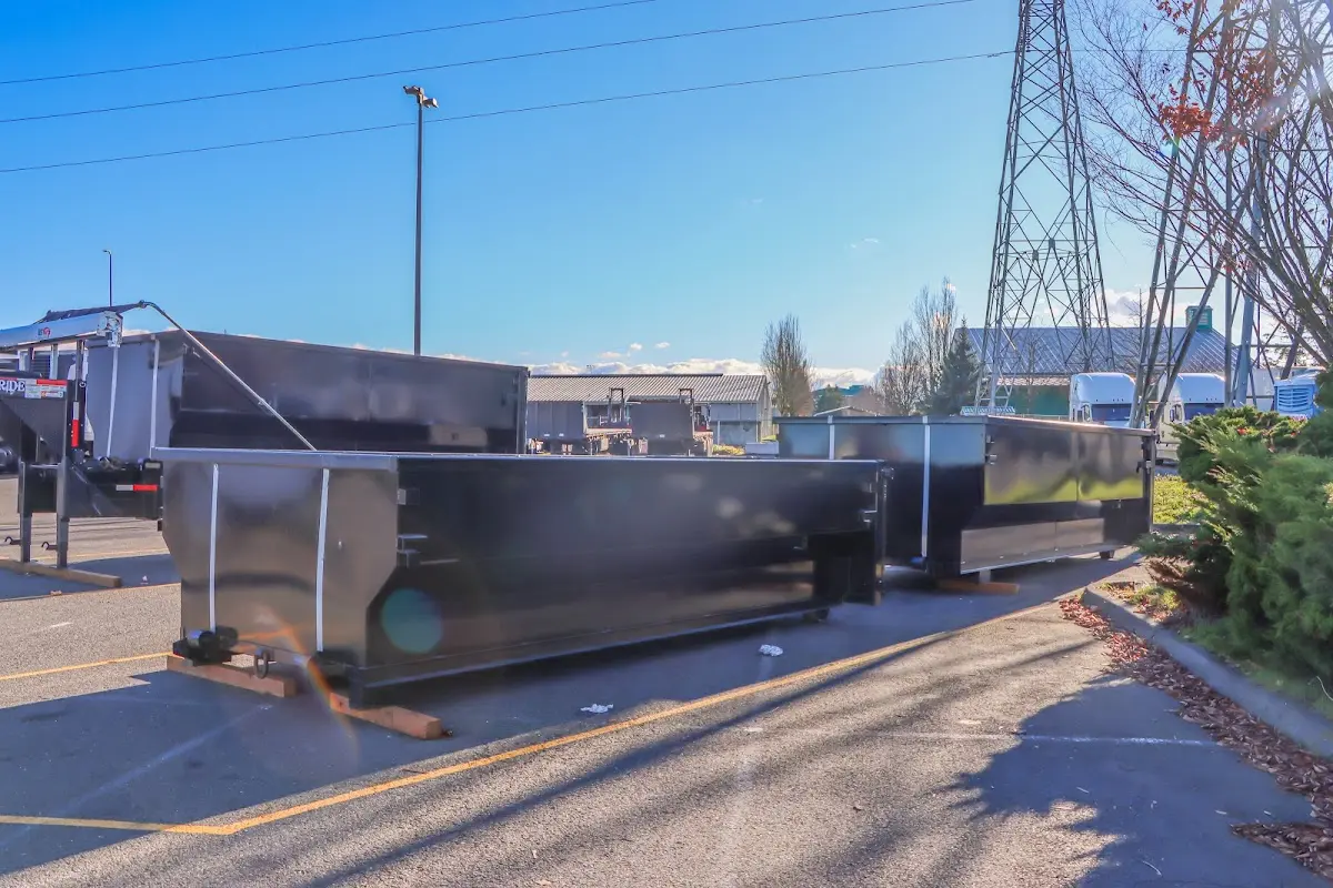 Roll-off dumpster ready for waste disposal at job site for Commercial Dumpster Rental in Salina